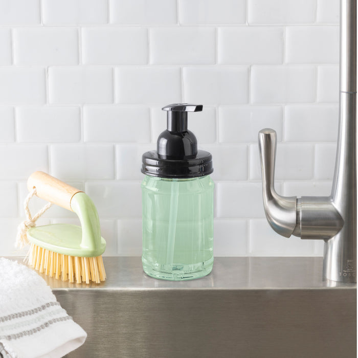 Mason Jar Foaming Soap Dispenser - Black - with 16 Ounce Plastic Mason Jar - Two Pack!