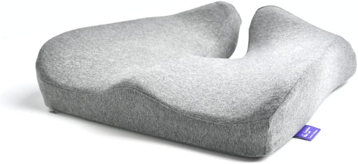 Patented Pressure Relief Seat Cushion for Long Sitting Hours on Office/Home Chair, Car, Wheelchair - Extra-Dense Memory Foam for Hip, Tailbone, Coccyx, Sciatica - Light Grey