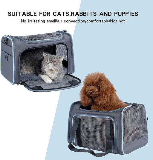 A4Pet Airline Approved Cat Carrier Expandable Dog Carriers,Soft-Sided Portable Pet Travel Washable Carrier for Kittens,Puppies,Rabbit,Hamsters