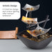 Indoor 3-Tier Relaxation Tabletop Fountain, Automatic Pump with Power Switch, Extra Deep Basin with Natural River Rocks and Reflective Lighting Feature, Envirascape Silver Springs