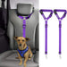 2 Packs Dog Cat Safety Seat Belt Strap Car Headrest Restraint Adjustable Nylon Fabric Dog Restraints Vehicle Seatbelts Harness