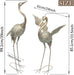 Yard Decorations Outdoor Heron Garden Art Statues Sculptures, 33-39 Inch Metal Copper Crane Yard Art Bird Lawn Ornaments for Backyard outside Porch Patio Wedding Decor, Set of 2