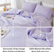 Lavender Purple Seersucker Queen Comforter Set(90X90 Inches),3 Pieces-100% Soft Washed Microfiber Lightweight Comforter with 2 Pillowcases, All Season down Alternative Comforter Set for Bedding
