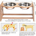 Raised Pet Bowls for Cats and Dogs, Adjustable Bamboo Elevated Dog Cat Food and Water Bowls Stand Feeder with 2 Stainless Steel Bowls and anti Slip Feet (Height 5.1" to 7.5" to 10")