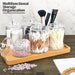 6 Pack Qtip Holder Dispenser Apothecary Jars Bathroom Accessories Set - Qtip Holder Storage Canister Clear Plastic Acrylic Jar for Cotton Ball, Cotton Swab, Q-Tips, Cotton Rounds