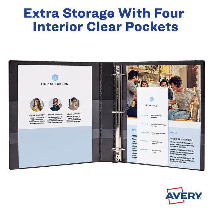 Avery Heavy Duty View Binder, Black, 3-Inch, Slant Ring, One-Touch, 635 Sheets