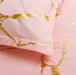 Gold Metallic Marble Comforter Set Queen Size Foil Print Glittering Bedding Sets, Blush/Gold, Queen