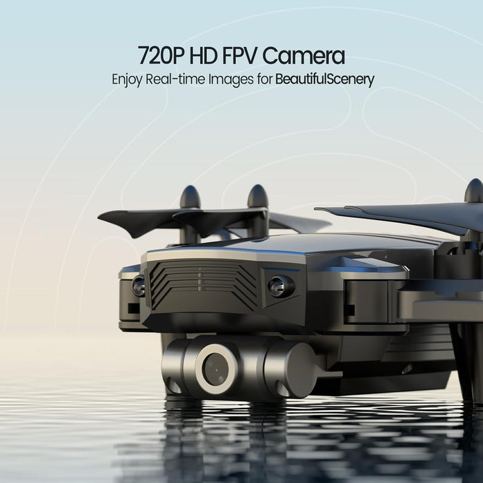 D20 Mini Drone for Kids with 720P HD FPV Camera Remote Control Toys Gifts for Boys Girls with Altitude Hold, Headless Mode, One Key Start Speed Adjustment, 3D Flips 2 Batteries, Silver
