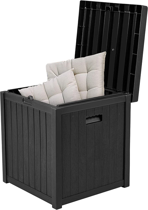 All-Weather Outdoor Storage Deck Box Container Patio Garden Furniture Outdoor Storage for Furniture Cushions, Gardening Tools and Pool Toys (Black)