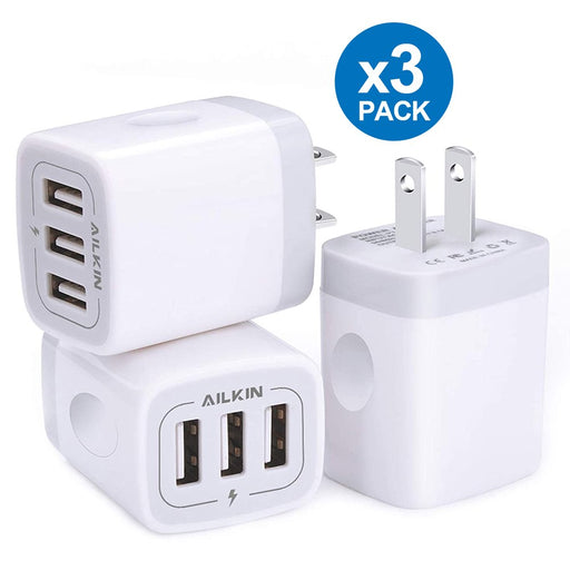 Wall Charger,Usb Charger Adapter,3.1A/3Pack Muti Port Fast Charging Station Power Base Charger Block Plug for Iphone Wall Charger