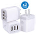 Wall Charger,Usb Charger Adapter,3.1A/3Pack Muti Port Fast Charging Station Power Base Charger Block Plug for Iphone Wall Charger