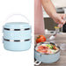 Stainless Steel Bento Box Lunch Box Container Thermal Stackable Lunch Box Compartment Portable Snack Box round Soup Container for Student Children Work, 2 Layer