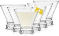Stemless Martini Glasses. Cocktail Glasses Set of 6. 8Oz Glasses. Footed Margarita Glasses, Liquor Drinking Glasses Bar Set, Shrimp Cocktail Serving Dish, Parfait Glasses, Glass Dessert Cups
