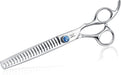 7.5" 56-Tooth Blending Dogs Grooming Scissors Cats Thinning Shears Pets Blender Thinner Trimming Texturizing Kit with Offset Handle Blue Jewelled Screw (7.5 Inch)