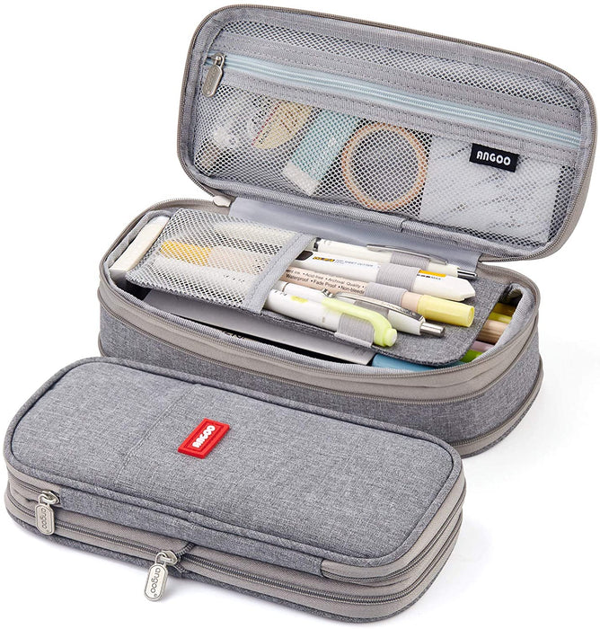 EASTHILL Big Capacity Pencil Pen Case Office College School Large Storage High Capacity Bag Pouch Holder Box Organizer Light Blue