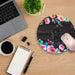 Round Mouse Pad,Black Cat Non-Slip Rubber Circular Mouse Pads Customized Designed for Home and Office,7.9 X 7.9Inch