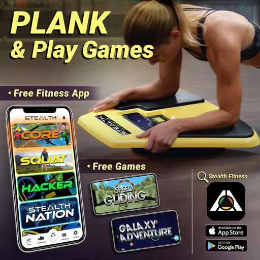 Stealth Core Deluxe Trainer - Turn Fitness into a Fun Game - Get Strong Sexy Abs and Lean Core Playing Games on Your Phone; Free Ios/Android App; 4 Free Mobile Games Included; Dynamic Abs & Core Training; Only 3 Minutes a Day