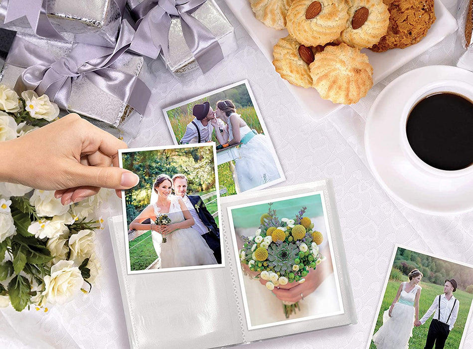 36 Photo Mini Photo Album, 4 X 6 Inch, Pack of 6, Flexible Cover with Removable Decorative Inserts, Clear View Front Cover, by , 6 Pack