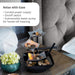 Indoor 3-Tier Relaxation Tabletop Fountain, Automatic Pump with Power Switch, Extra Deep Basin with Natural River Rocks and Reflective Lighting Feature, Envirascape Silver Springs