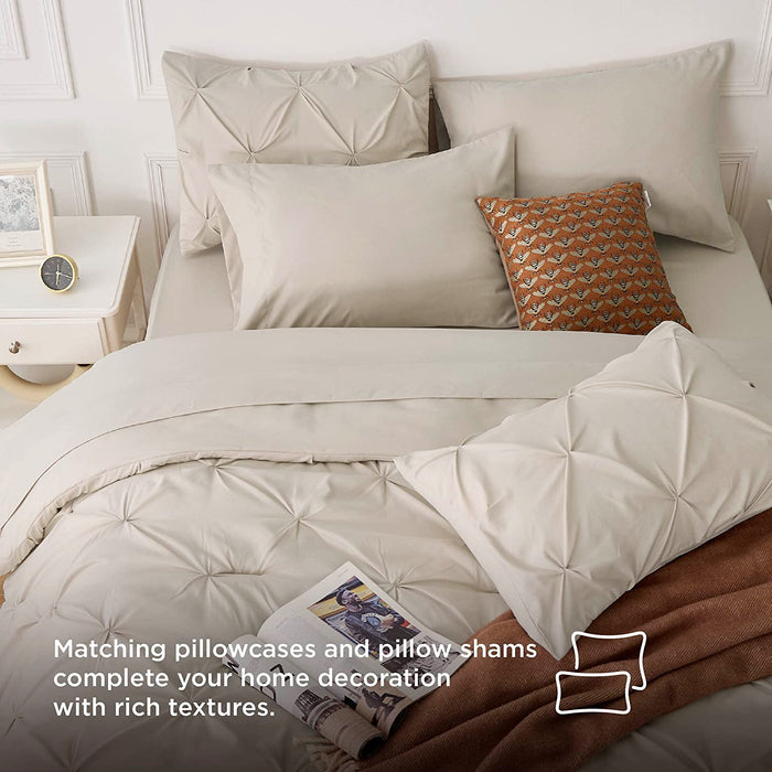 Bedsure Full Size Comforter Sets - Bedding Sets Full 7 Pieces, Bed in a Bag Beige Bed Sets with Comforters, Sheets, Pillowcases & Shams,Adult & Kids Bedding