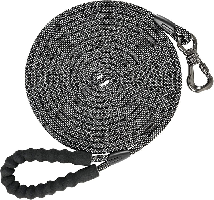 Heavy Duty Dog Leash, 30FT Reflective Dog Leash with Swivel Lockable Hook and Comfortable Padded Handle, Puppy Leash for Walking, Hunting, Camping, Backyard for Small Medium and Large Dogs