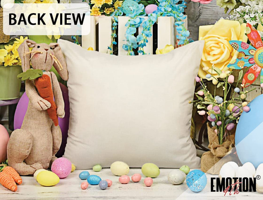 Easter Pillow Covers 18X18 Set of 4 Easter Decorations for Spring Farmhouse Pillows Easter Decorative Throw Pillows Buffalo Plaid Bunny Eggs Welcome Peeps Throw Cushion Case for Home Decor TH163