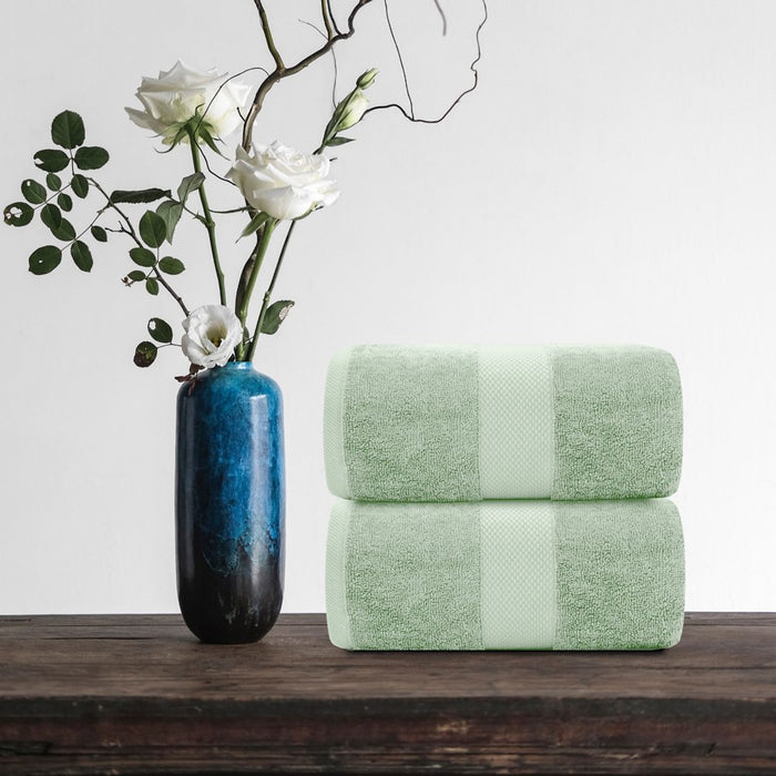 Luxury Bath Sheet Towels Extra Large 35X70 Inch | 2 Pack, Green