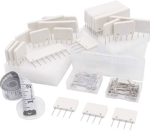 Knit Blockers & Pin Kit,Knit Blocking Combs – Set of 25 Combs for Blocking Knitting, Crochet, Lace or Needlework Projects – Extra 100 T-Pins – for Use with Blocking Mats for Knitting Mat…