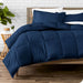 Goose down Alternative Comforter Set, Premium 1800 Collection, with Pillow Shams, 3 Piece Set, Queen, Dark Blue