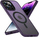 Magnetic Case for Iphone 14 Pro Max Case [Mil-Grade Drop Tested & Compatible with Magsafe] Translucent Matte Back with Aluminum Alloy Keys, Anti-Fingerprint Anti-Scratch 6.7 Inch, Black