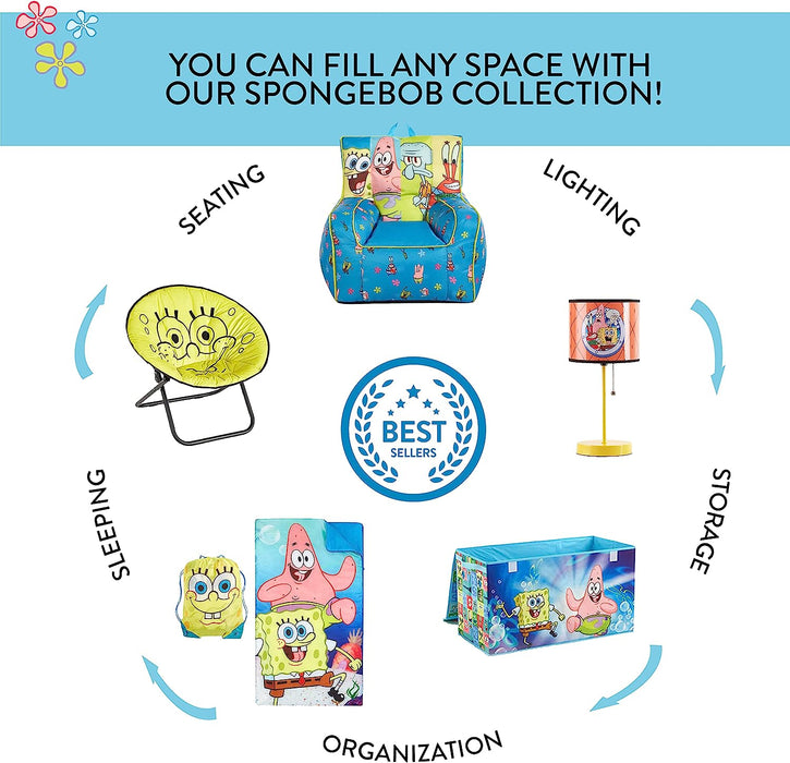 Idea Nuova Spongebob Stick Table Kids Lamp with Pull Chain, Themed Printed Decorative Shade