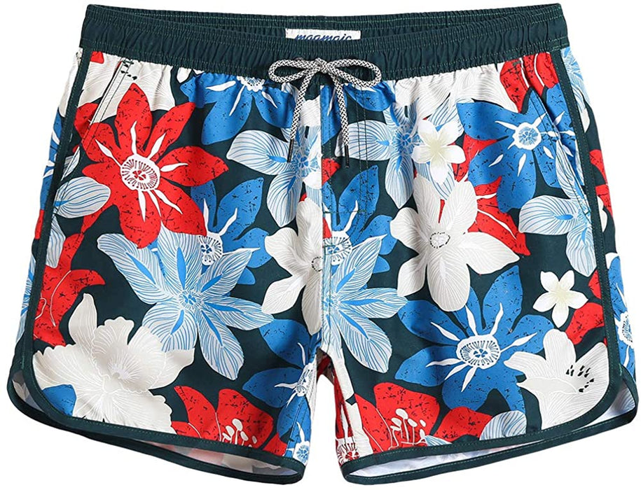 Mens Boys Short 80S 90S Vintage Swim Trunks with Mesh Lining Quick Dry Swim Suits Board Shorts