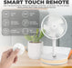 Original Portable Fan - Wireless Battery Operated Fan with 4 Speeds, Remote Control, Oscillation, & LED Lighting, Travel Rechargeable Fan & Power Bank USB-C Ports, Camping Fan (White with Case)