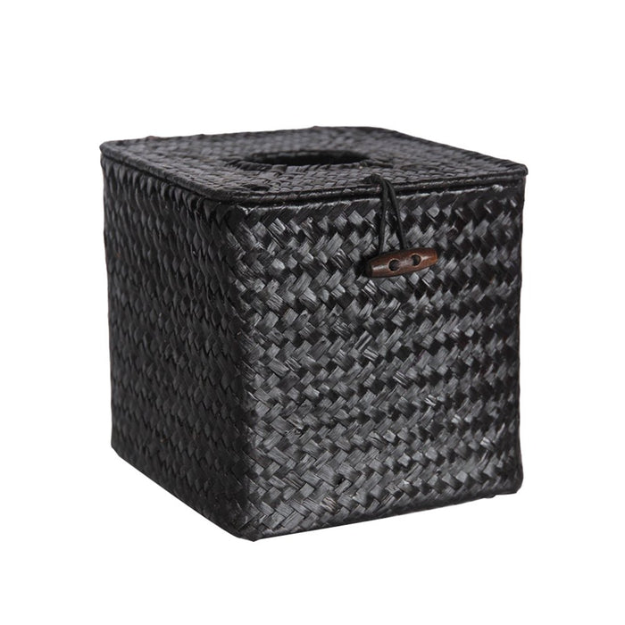 Straw Woven Tissue Box Cover, Vintage Wicker Tissue Box Cover Square, Home Toilet Paper Holder, or Napkin Dispenser
