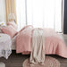 Pink Comforter Set Full Size for Girls, 3 Pieces Blush Women Plain Bedding Set & Collections, All Season Bed Set (79X90In Comforter & 2 Pillowcases)