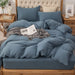 Jersey Knit Duvet Cover Set 100% T-Shirt Cotton Super Soft Comfy 3Pc Bedding Set with Zipper Closure (Solid Cerulean Blue, King)