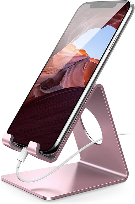 Cell Phone Stand, Desk Phone Holder Cradle, Compatible with Phone 12 Mini 11 Pro Xs Max XR X 8 7 6 plus SE, All Smartphones Charging Dock, Office Desktop Accessories - Silver