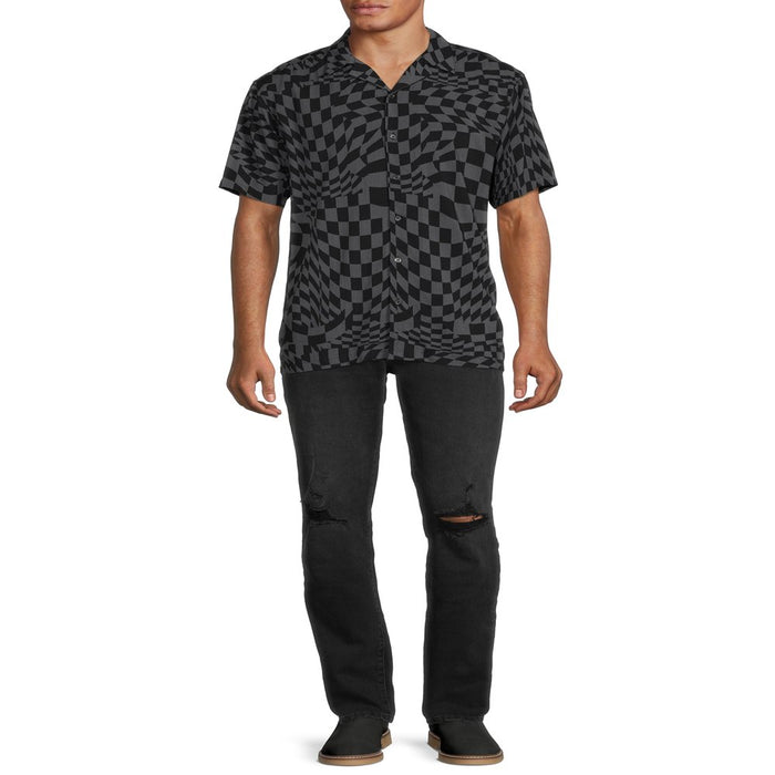 No Boundaries Men'S and Big Men'S Rayon Shirt with Short Sleeves