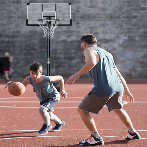 Portable Basketball Hoop & Goal Basketball System Basketball Equipment Height Adjustable 7 Ft. 6 In. - 10 Ft. with 44 In. Indoor Outdoor