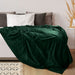 Fleece Blanket Queen Size Forest Green 300GSM Luxury Bed Blanket Anti-Static Fuzzy Soft Blanket Microfiber (90X90 Inches)