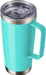 20 Oz Tumbler Mug with Lid and Straw, Insulated Travel Coffee Mug with Handle, Double Wall Stainless Steel Vacuum Coffee Tumbler, Thermal Coffee Cup, Navy Blue