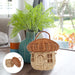 1Pc Hand Woven Rattan Mushroom Shape Storage Basket Lovely Desktop Adornment