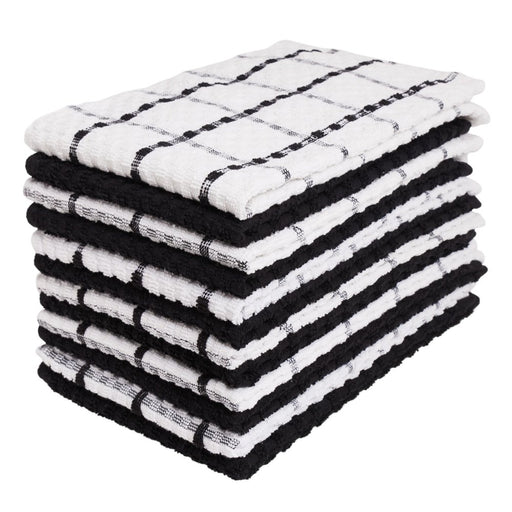 Kitchen Towels 12 Pack - Dish Towels and Dish Cloths - Hand Towel and Dishcloths Sets - 100% Soft Ring Spun Cotton - Great for Cooking in Kitchen or Household Cleaning -Size 15" X 25"