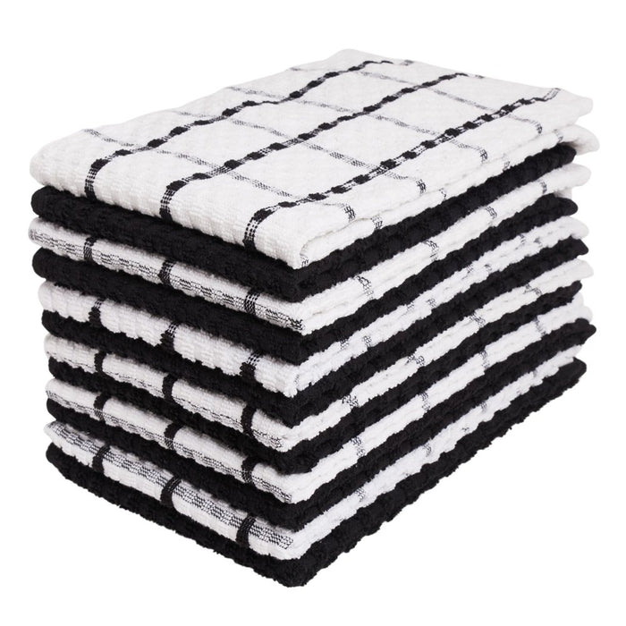Kitchen Towels 12 Pack - Dish Towels and Dish Cloths - Hand Towel and Dishcloths Sets - 100% Soft Ring Spun Cotton - Great for Cooking in Kitchen or Household Cleaning -Size 15" X 25"