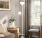 Mainstays 72" Combo Floor Lamp White Finish, White Plastic Shades