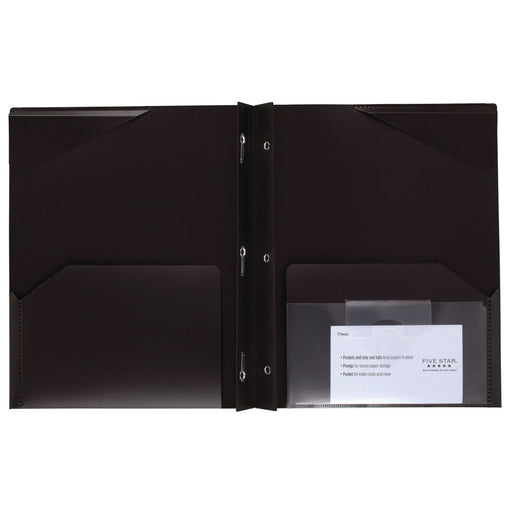 Five Star Stay-Put Pocket and Prong Folder 4 Pack, Assorted Primary Colors (38048)