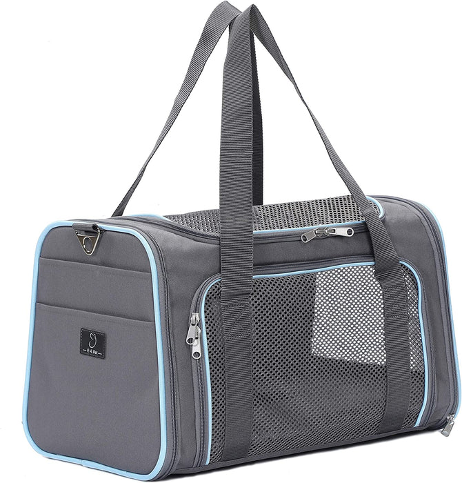 A4Pet Airline Approved Cat Carrier Expandable Dog Carriers,Soft-Sided Portable Pet Travel Washable Carrier for Kittens,Puppies,Rabbit,Hamsters