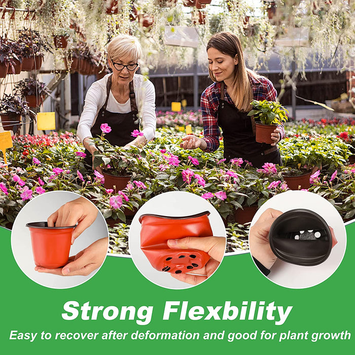 4" Plant Pots Small Plastic Plants Nursery Pot/Pots (100Pcs) Seedlings Flower Plant Container Seed Starting Pots for Plants Come with 100Pcs Plant Labels
