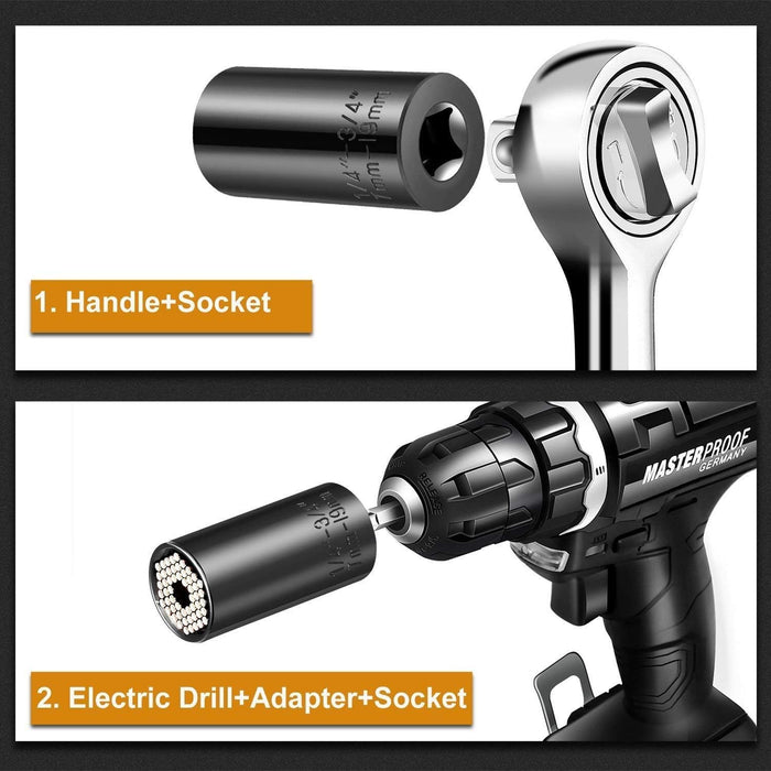 Super Universal Socket Tools Gifts for Men - Stocking Stuffers for Men, Mens Christmas Gifts, Cool Stuff Gadgets for Men Birthday Gifts for Dad Women Husband, Socket Set with Power Drill Adapter