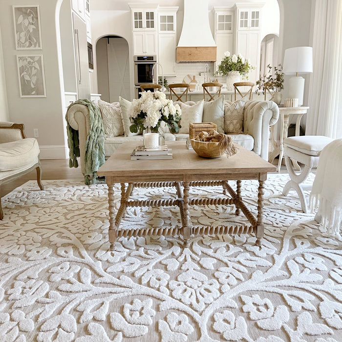 My Texas House Rosalie Rosalie, Transitional Transitional, Floral, Woven Area Rug, 5'2" X 7'6"